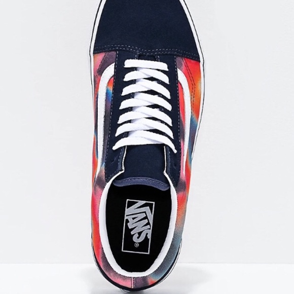 Vans Bright Neon Tie Dye Rainbow Aura Old Skools - Picture 2 of 3